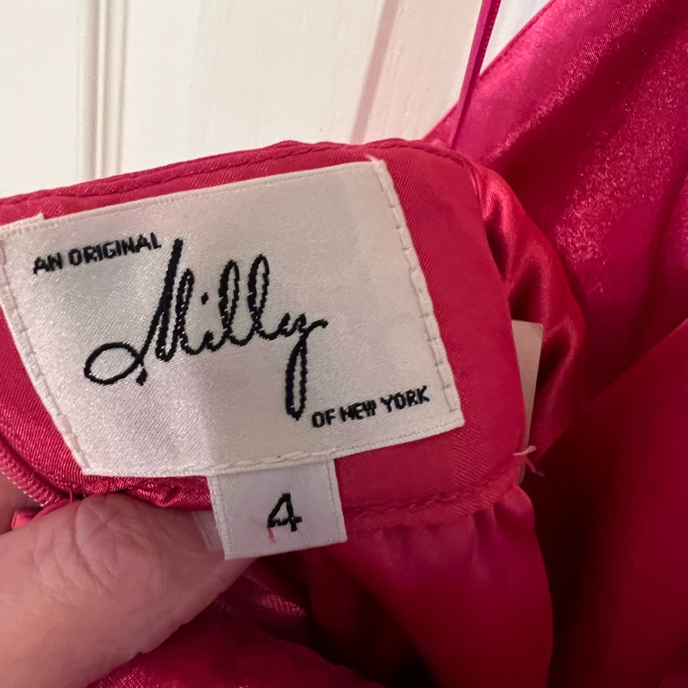 NWT Milly size 4 backless pink and gold, silk halter mini dress - Picture 10 of 11